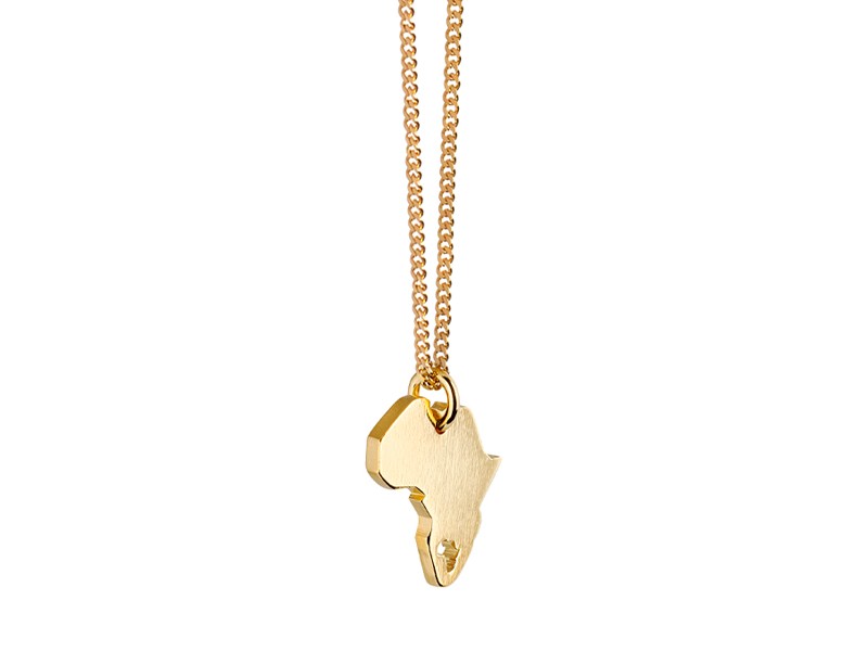Africa in Africa Map Necklace Gold Africa in Africa Map Necklace Gold